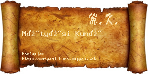 Mátyási Kunó névjegykártya